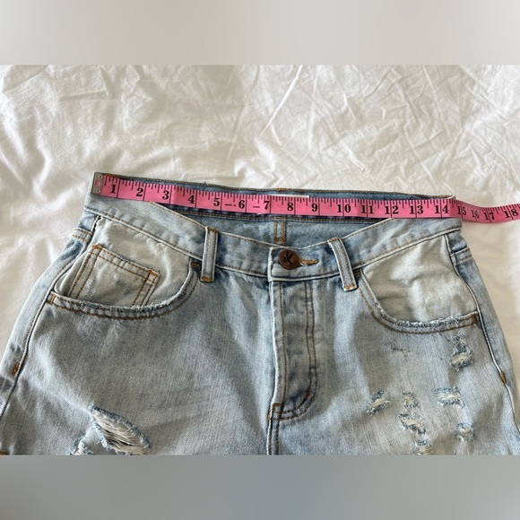 One Teaspoon | Women’s 26 Chargers Button Fly Jean Shorts Distressed Relaxed - Picture 2 of 8